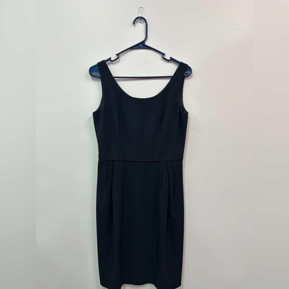 Armani Collezioni Sz 6 Black Sheath Midi Dress